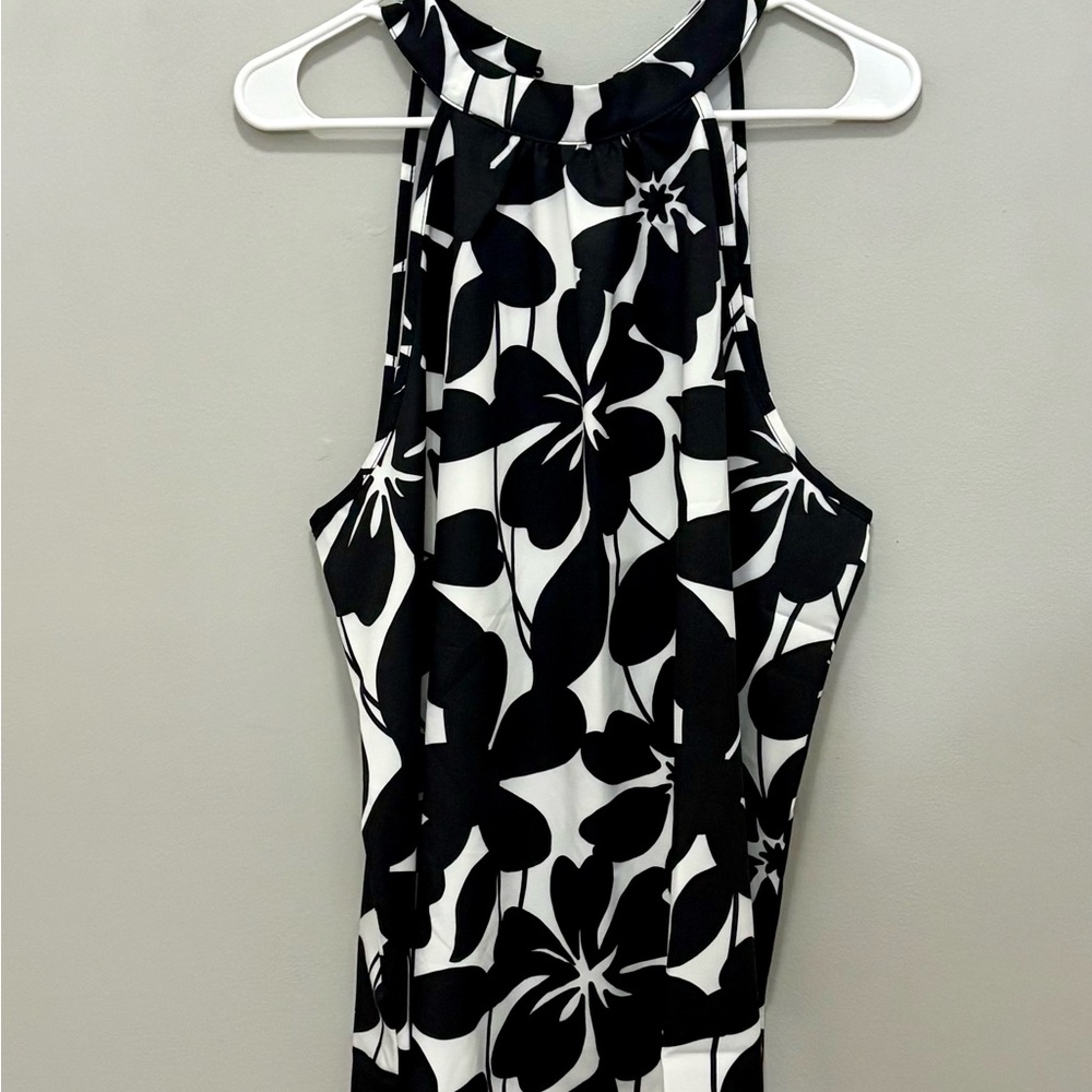SHEIN Black and White Floral Tank Top - Picture 1 of 5